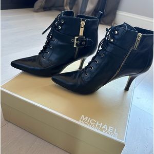 Michael Kors leather Brena booties size 7 1/2 with box
